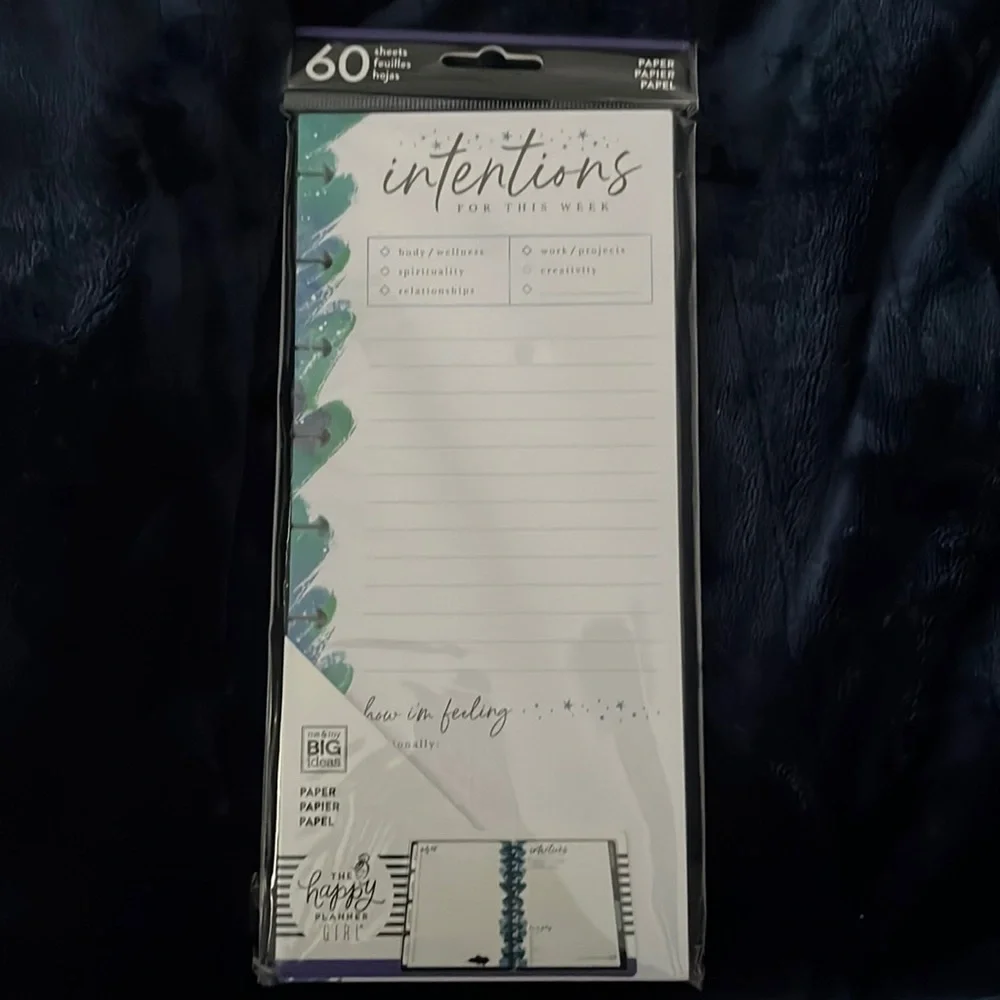 Me & My Big Ideas Happy Planner Paper w/60 Sheets - Intentions this week
